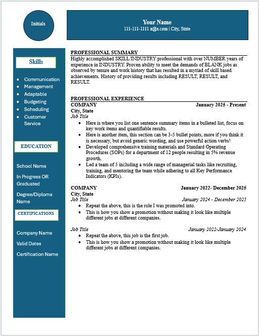 Free resume template: Modern